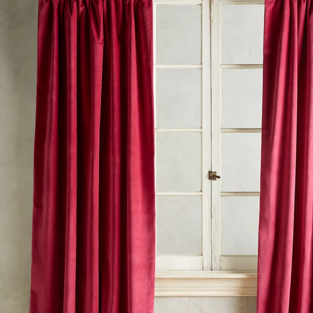 Anthropologie Matte Velvet Light Blocking Curtain Panel Set
